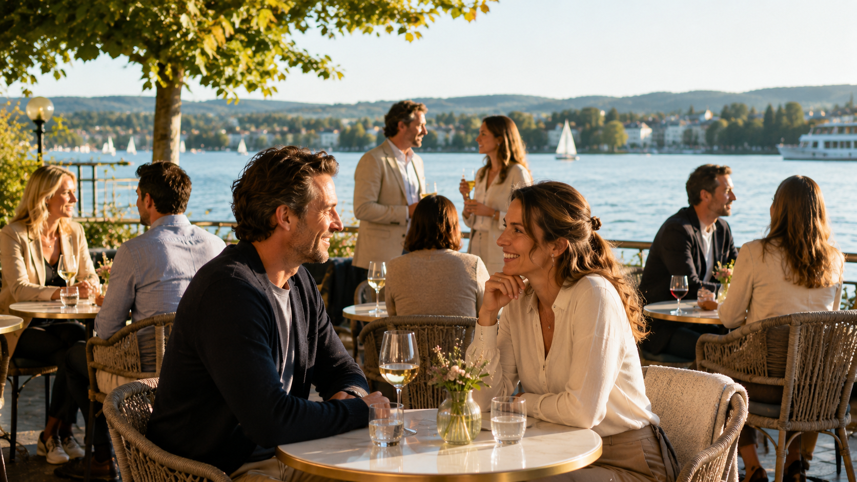 Dating Event am Zürichsee mit entspannter Atmosphäre am Wasser